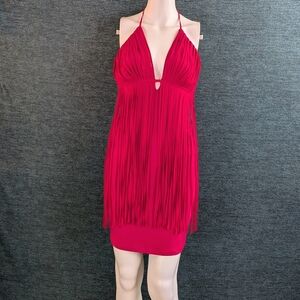 Symphony Fringe Halter Dress